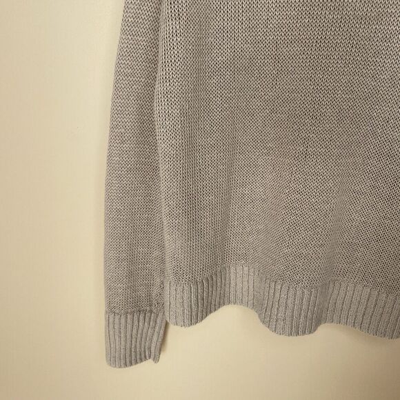 MADEWELL Linen Sweater Women Medium NEW Drop Shoulder Loose Knit Khaki Tan NQ344 - Picture 9 of 15